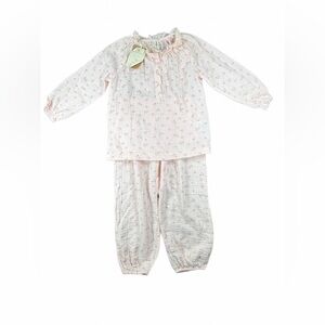 NWT ALBETTA Baby 2 Piece Gauze Floral Print Outfit - 18-24M